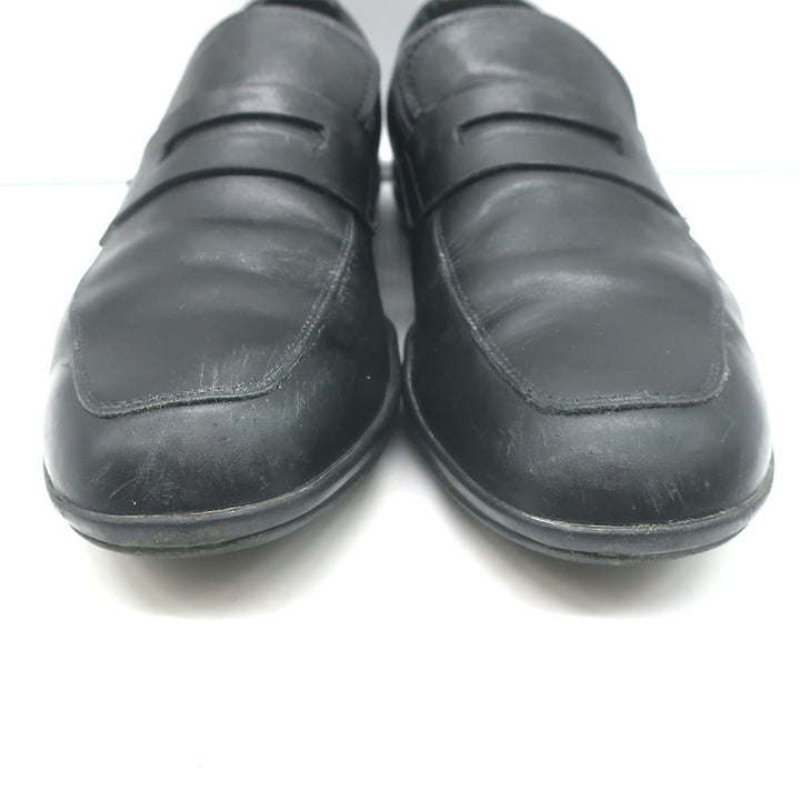 Prada Linea Rossa Penny Loafers Black Leather  Mens Size 8