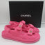 Chanel Knit Dad Sandals Pink Fabric Size 39.5