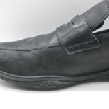 Prada Linea Rossa Penny Loafers Black Leather  Mens Size 8
