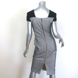 Roland Mouret Geometric Print Cutout Sheath Dress Black/White Crepe Size US 6