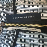 Roland Mouret Geometric Print Cutout Sheath Dress Black/White Crepe Size US 6