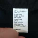 Nicole Miller Beaded Feather Top Black Leather & Silk Size Small