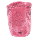 Prada Large Terry Logo Tote Pink Fleece Shoulder Bag