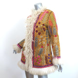 Zimmermann Ladybeetle Embroidered Shearling Jacket Multicolor Leather Size 0 NEW
