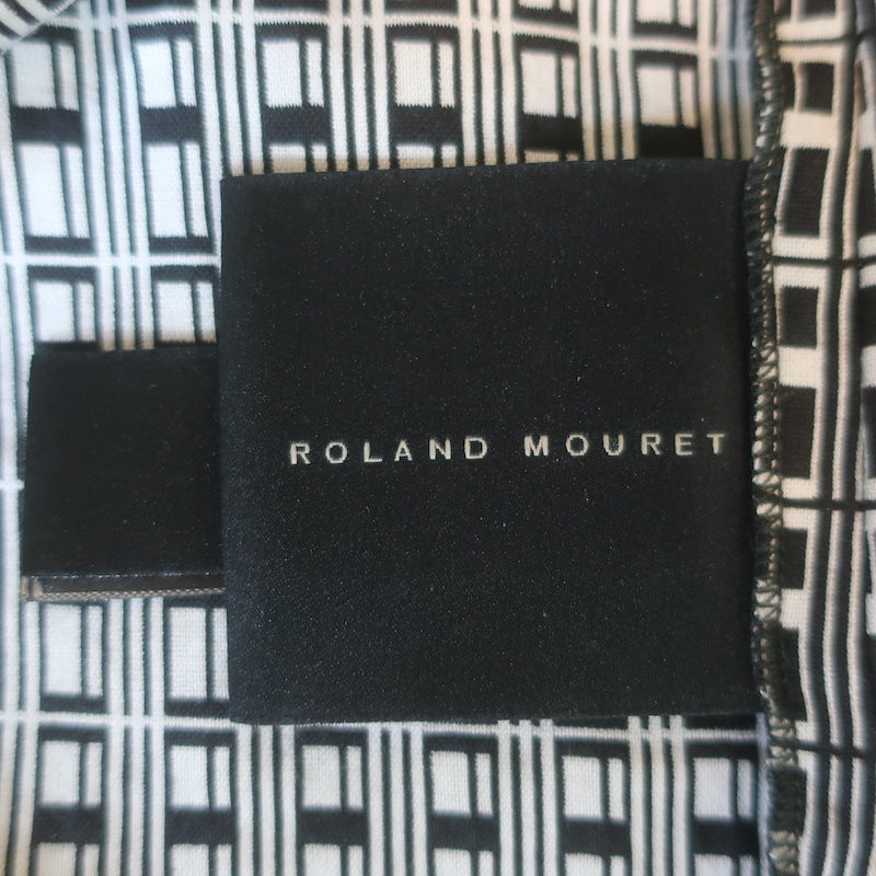Roland Mouret Geometric Print Cutout Sheath Dress Black/White Crepe Size US 6
