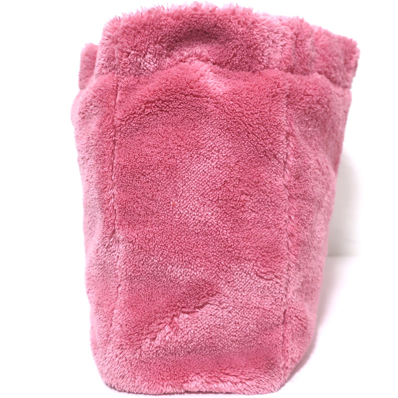 Prada Large Terry Logo Tote Pink Fleece Shoulder Bag