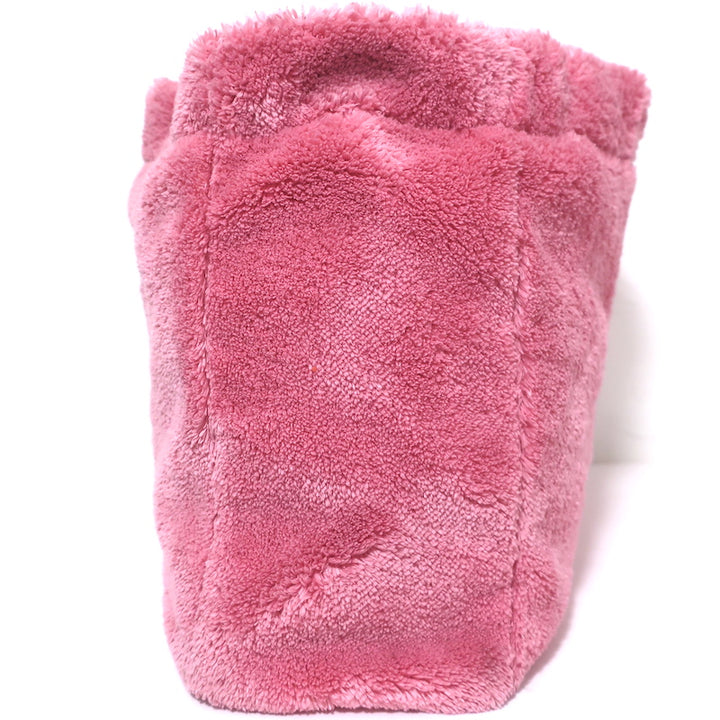 Prada Large Terry Logo Tote Pink Fleece Shoulder Bag
