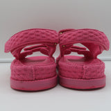 Chanel Knit Dad Sandals Pink Fabric Size 39.5