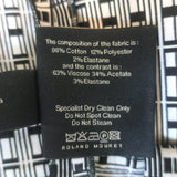 Roland Mouret Geometric Print Cutout Sheath Dress Black/White Crepe Size US 6