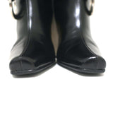 Manolo Blahnik Metal Ring-Embellished Knee High Boots Black Leather Size 39