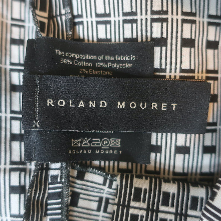 Roland Mouret Geometric Print Cutout Sheath Dress Black/White Crepe Size US 6
