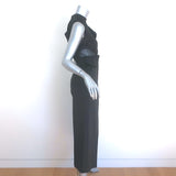 Self-Portrait Beaded Sequin Ruffle Jumpsuit Black Neoprene Size US 0