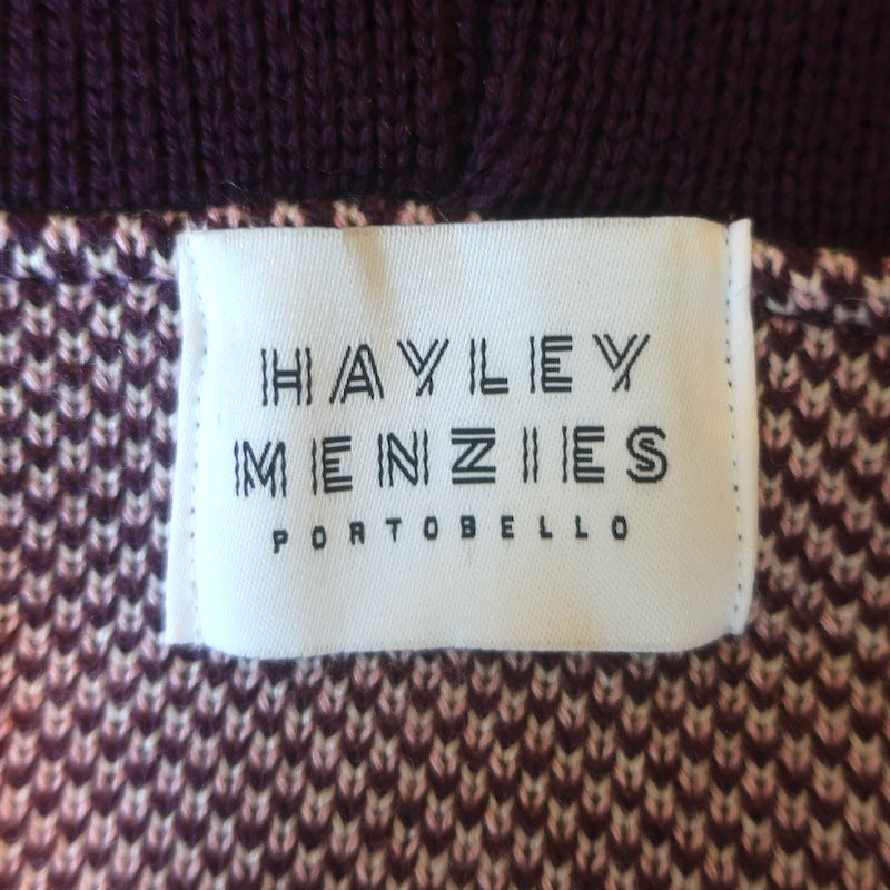 Hayley Menzies Tigress Belted Fringe Cardigan Plum/Multi Wool Size Extra Small