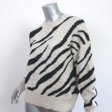 Isabel Marant Etoile Zebra Sweater Genna Off-White/Black Alpaca Knit Size 36