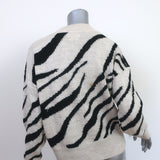 Isabel Marant Etoile Zebra Sweater Genna Off-White/Black Alpaca Knit Size 36