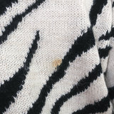 Isabel Marant Etoile Zebra Sweater Genna Off-White/Black Alpaca Knit Size 36