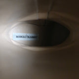 Manolo Blahnik Metal Ring-Embellished Knee High Boots Black Leather Size 39