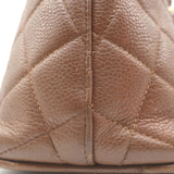 Vintage Chanel Quilted Caviar Leather Chain Strap Dome Shoulder Bag Brown