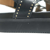 Isabel Marant Neryse Studded Flatform Sandals Black Leather Size 36