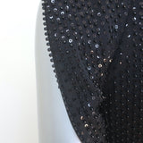 Self-Portrait Beaded Sequin Ruffle Jumpsuit Black Neoprene Size US 0