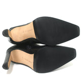 Manolo Blahnik Metal Ring-Embellished Knee High Boots Black Leather Size 39