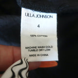 Ulla Johnson Winnie Tiered Midi Skirt Black Cotton Size 4