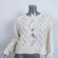 LoveShackFancy Sweater Leni Cream Embroidered Cable Knit Size Small