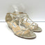 Jimmy Choo Michiko Wedge Sandals Gold Metallic Crackled Leather Size 38