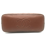 Vintage Chanel Quilted Caviar Leather Chain Strap Dome Shoulder Bag Brown