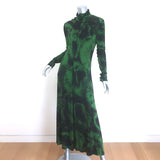 Proenza Schouler White Label Tie-Dye Turtleneck Midi Dress Green Size Small