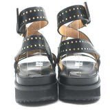 Isabel Marant Neryse Studded Flatform Sandals Black Leather Size 36