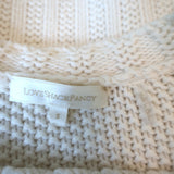 LoveShackFancy Sweater Leni Cream Embroidered Cable Knit Size Small