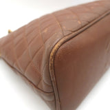 Vintage Chanel Quilted Caviar Leather Chain Strap Dome Shoulder Bag Brown