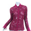 Anne Fontaine Button Down Shirt Berry Stretch Lace Size 40 Long Sleeve Blouse