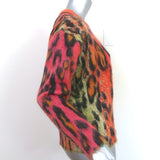 Stella McCartney Leopard Print Sweater Neon Multicolor Brushed Mohair Size 36