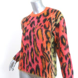 Stella McCartney Leopard Print Sweater Neon Multicolor Brushed Mohair Size 36