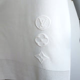 Louis Vuitton Monogram-Embossed Polo Dress White Stretch Knit Size Small