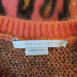 Stella McCartney Leopard Print Sweater Neon Multicolor Brushed Mohair Size 36