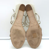 Jimmy Choo Michiko Wedge Sandals Gold Metallic Crackled Leather Size 38