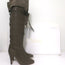 Chloe Wrap-Around Over the Knee Boots Dark Taupe Suede & Leather Size 38.5