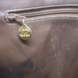 Vintage Chanel Quilted Caviar Leather Chain Strap Dome Shoulder Bag Brown