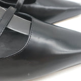 Larroude Ines buckled slingback pumps, black leather pointed-toe heels, pre-owned authentic luxury