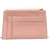 Miu Miu Zip Card Holder Wallet Rose Pink Madras Leather