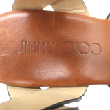 Jimmy Choo Aleili Cork Platform Wedge Sandals Brown Leather Size 36