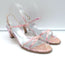 Chanel Ankle Strap Sandals Pink Metallic Snakeskin Size 38.5