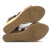 Jimmy Choo Aleili Cork Platform Wedge Sandals Brown Leather Size 36