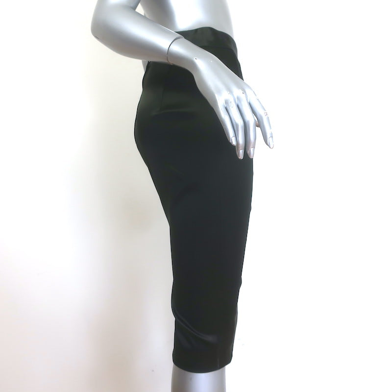 Dolce &amp; Gabbana Satin Pencil Skirt Dark Olive Leopard lined Size 42