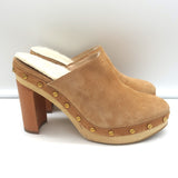Veronica Beard Grita Clogs Tan Suede Size 6 Platform Mules