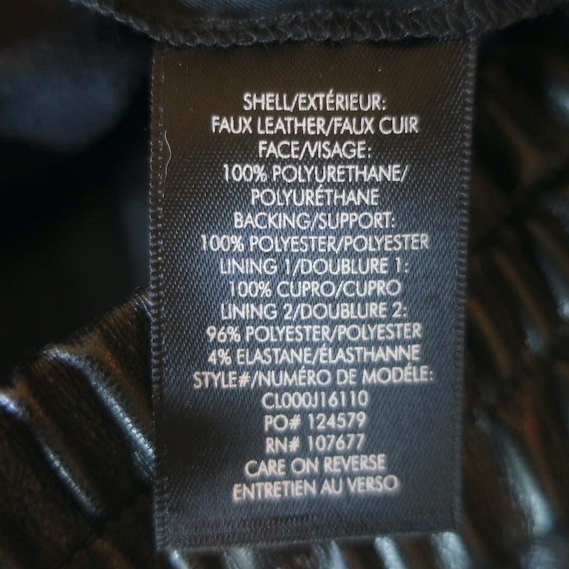 Alice + Olivia Pete Vegan Leather Jogger Pants Black Size Small