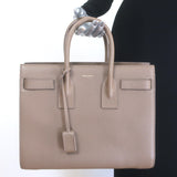 Saint Laurent Small Sac De Jour Tote Taupe Grained Leather Shoulder Bag